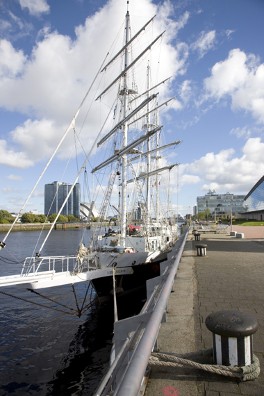 Vessel moored at Pacific Quay